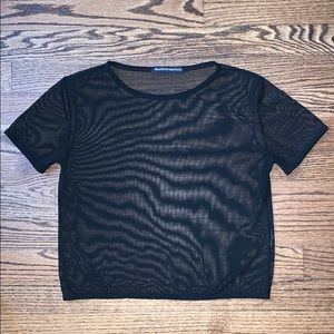 black mesh top